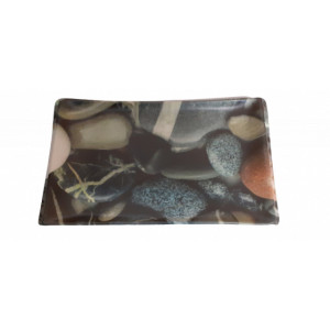 Set 6 Platouri Ceramice Stoneware Apolo-5 Decor Piatra, 30x17 cm
