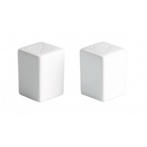 Set Sare si Piper Ming – Portelan Alb – 4x4x5 cm