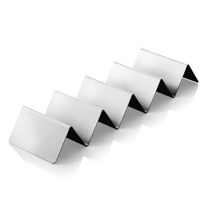 Suport inox cu 4 compartimente, pentru taco, 35x10 cm