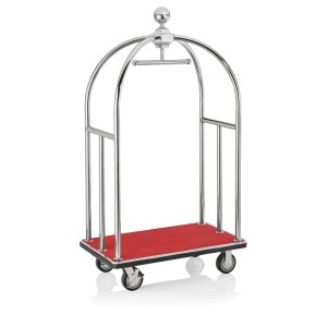 Carucior Bagaje Unity 112x60xH185 cm – Inox Lucios & Mocheta Rosie
