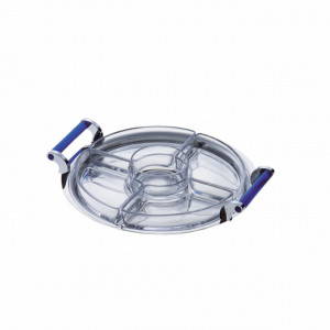 Platou Aperitive Lux Vulcano, Inox 18/10, Compartimentat, 30 cm