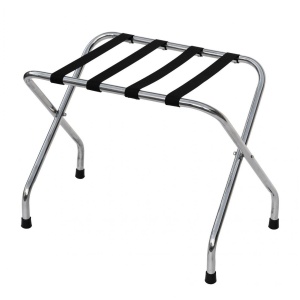 Suport Bagaj Hotel Inox Cromat - 60x42x50 cm, Pliabil