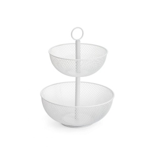 Cos fructe metalic, etajat 31x31x41 cm, alb