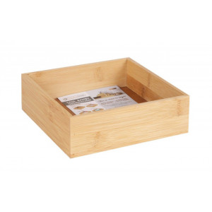 Organizator Masa Bambus 16x16x5 cm – Suport sare, piper si servetele