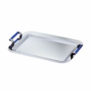 Tava Inox Vulcano Eme 43 cm – Manere Acrilice Albastre