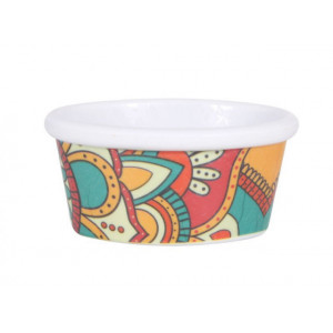 Bol Oval Melamina Colorata 80 ml – Lungime 8.5 cm, Design Etnic