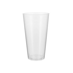 Set 10 buc pahare polistiren reutilizabile 450 ml, transparente