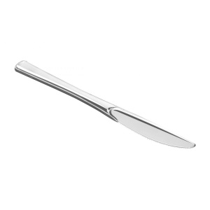 Set 10 cutite masa 20 cm, polistiren, culoare argintie