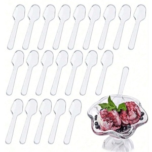 Set 600 Lingurite Plastic PS Transparente, 7.5 cm