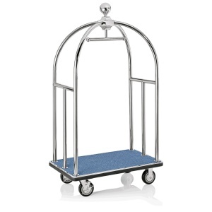 Carucior Bagaje Unity 112x60xH185 cm – Inox Lucios & Mocheta Albastra