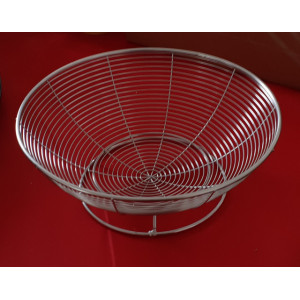 Cos inox pentru paine sau fructe, rotund, cu picior, 19 cm