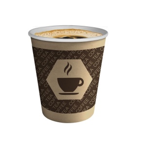 Set 100 pahare carton + 100 capace pentru cafea, 200 ml