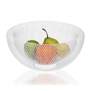 Cos Fructe Metalic Alb Ø 30 cm - Design Modern