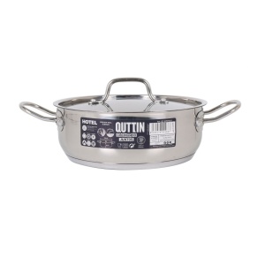 Cratita inox cu capac, diametru 22 cm, inaltime 8 cm, 3 litri