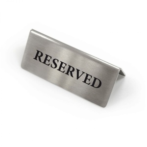 Semn Masa Inox Reserved / Reservado – 12x5.8x4.3 cm – HoReCa
