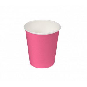 Set 24 pahare din carton natural, 200 ml, culoare roz