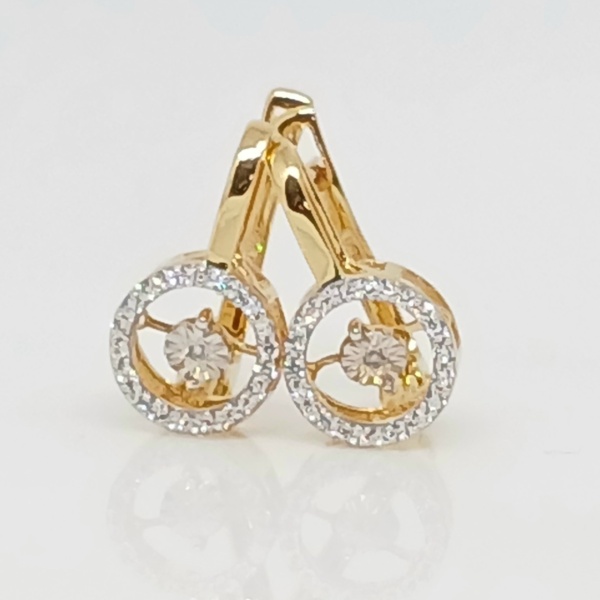 Cercei Miracle, argint placat cu aur si cu Diamant dansator -RGE038971