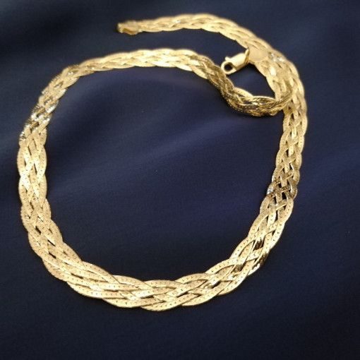 Colier ARTEMIS, argint placat cu aur galben impletit in 5 lanturi -CTBTB6L5F0403