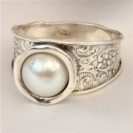 Inel argint decorat cu perla R4468