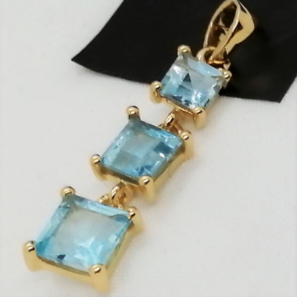Pandantiv MARA-argint placat cu aur -RGP06902 topaz