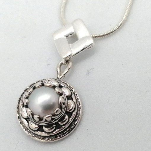 Colier argint perla RGM-27