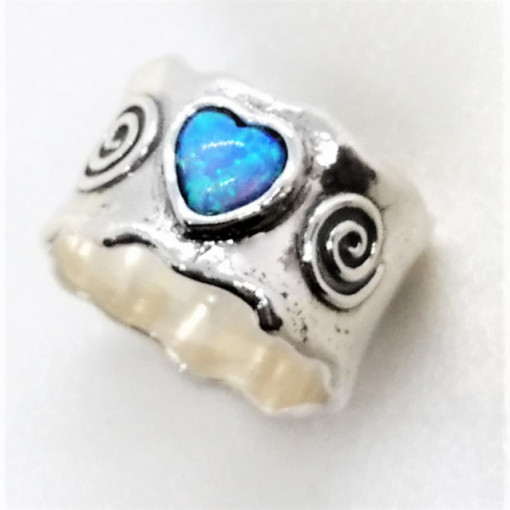 Inel argint inimioara opal R2317
