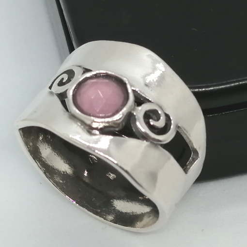 Inel argint R2446 cuart roz