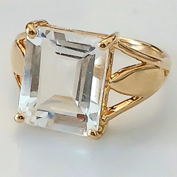 Inel UNI-argint placat cu aur -RGR12691 cristal