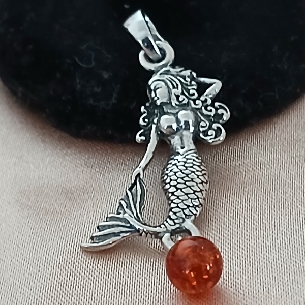 Pandantiv argint chihlimbar cognac RG2025