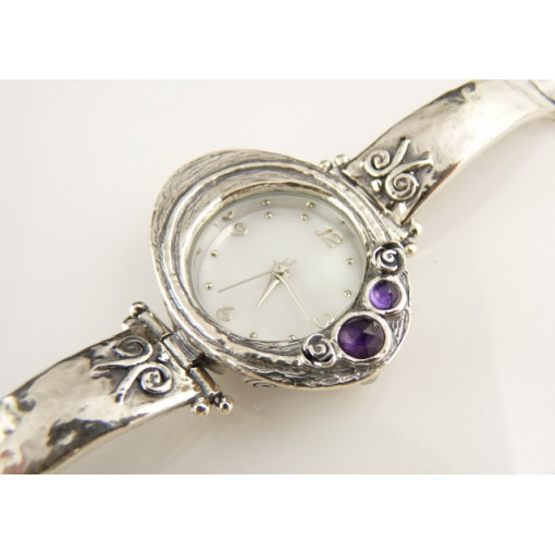 Ceas argint ametist- W9251-1