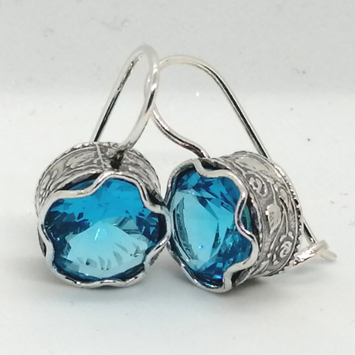 Cercei “Ocean Bloom” – argint 925 & topaz albastru E2053