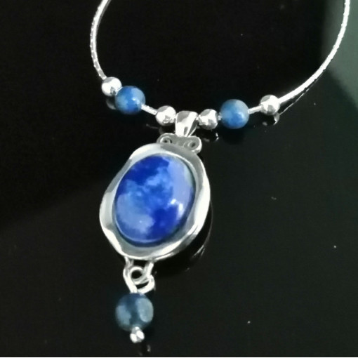 Colier argint lapis N3903