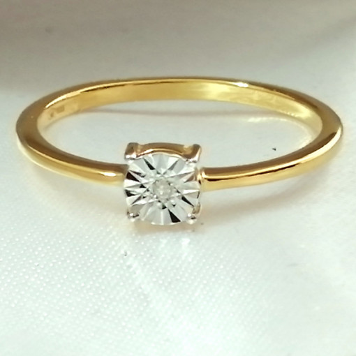 Inel argint placat cu aur -VR030935 Diamant