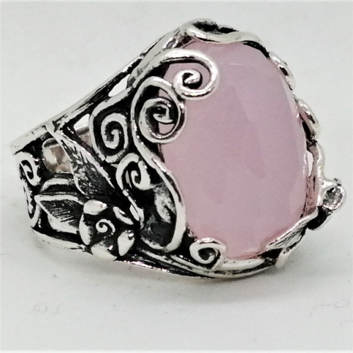 Inel din argint - cuart roz-R6980