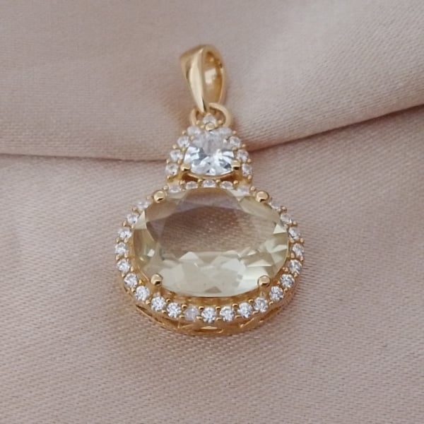 Pandantiv Gilia argint placat cu aur RGP011211 lemon topaz