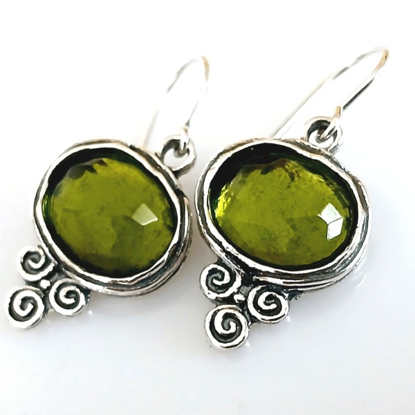 Cercei argint peridot E1944