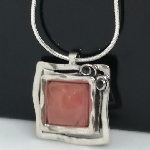 Colier argint N3817 cherry quartz