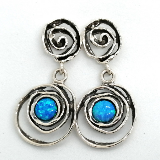 Cercei din argint opal-E6398