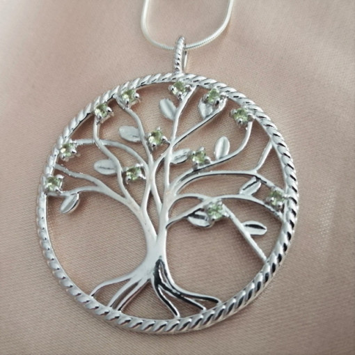 Colier argint Copacul Vietii - P883 peridot
