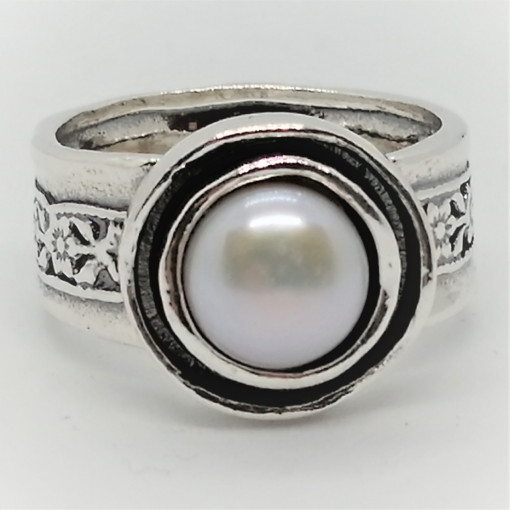 Inel argint perla - R451