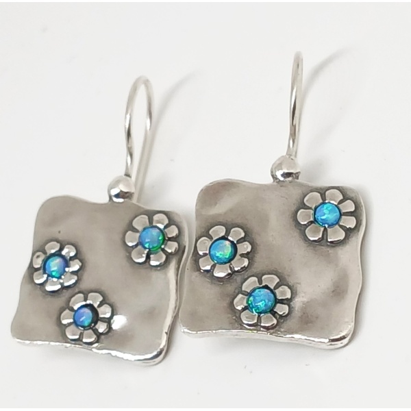 Cercei din argint OPAL flower-E1545
