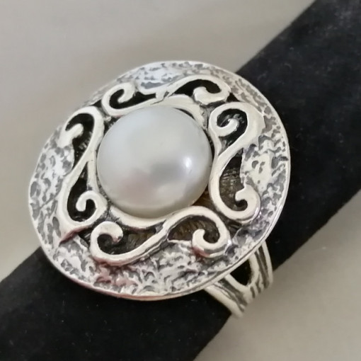 Inel argint perla R1332