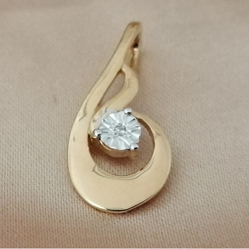 Pandantiv Shell , argint placat cu aur , Diamant -VP027144