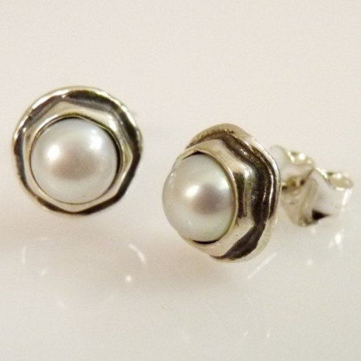 Cercei din argint cu surub -perla de cultura E4369B