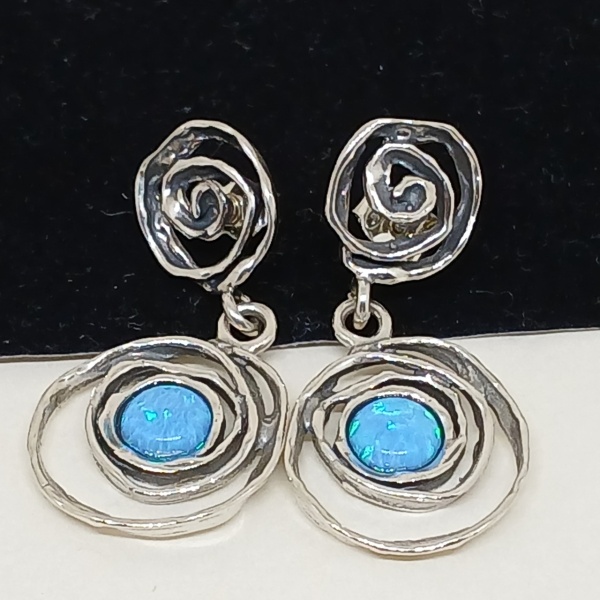 Cercei din argint opal-E6398