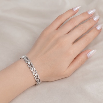 Brățară din argint cu linii infinit, model filigranat elegant B2582