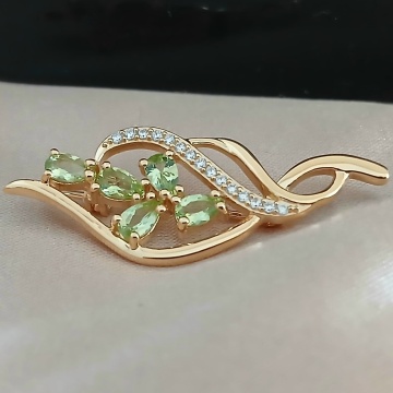 Brosa Voyage , argint placat cu aur RGBH061931 peridot - Img 1
