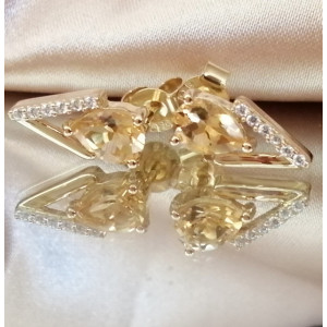 Cercei Anastasia - argint placat cu aur - VE011575 citrin