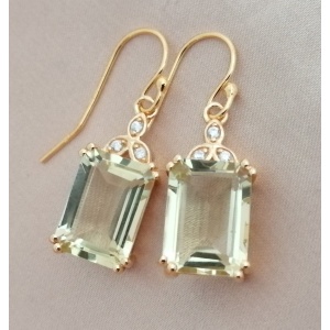 Cercei Sorana, argint placat cu aur RGE16161 lemon topaz - Img 3