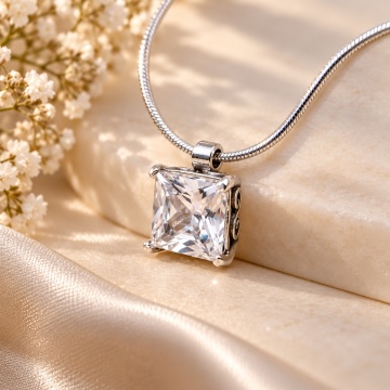 Colier argint zircon N4295